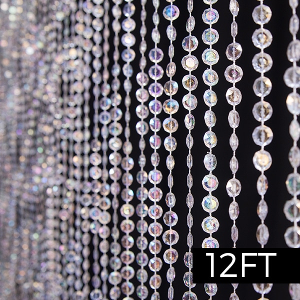 DecoStar™ 12ft. Jewel Crystal Iridescent Diamond Cut Curtain | Rental