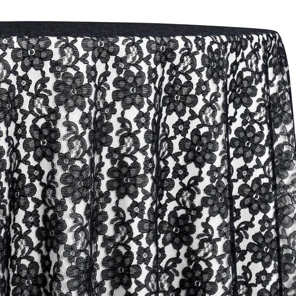 Classic Lace Table Linen in Black | Rental