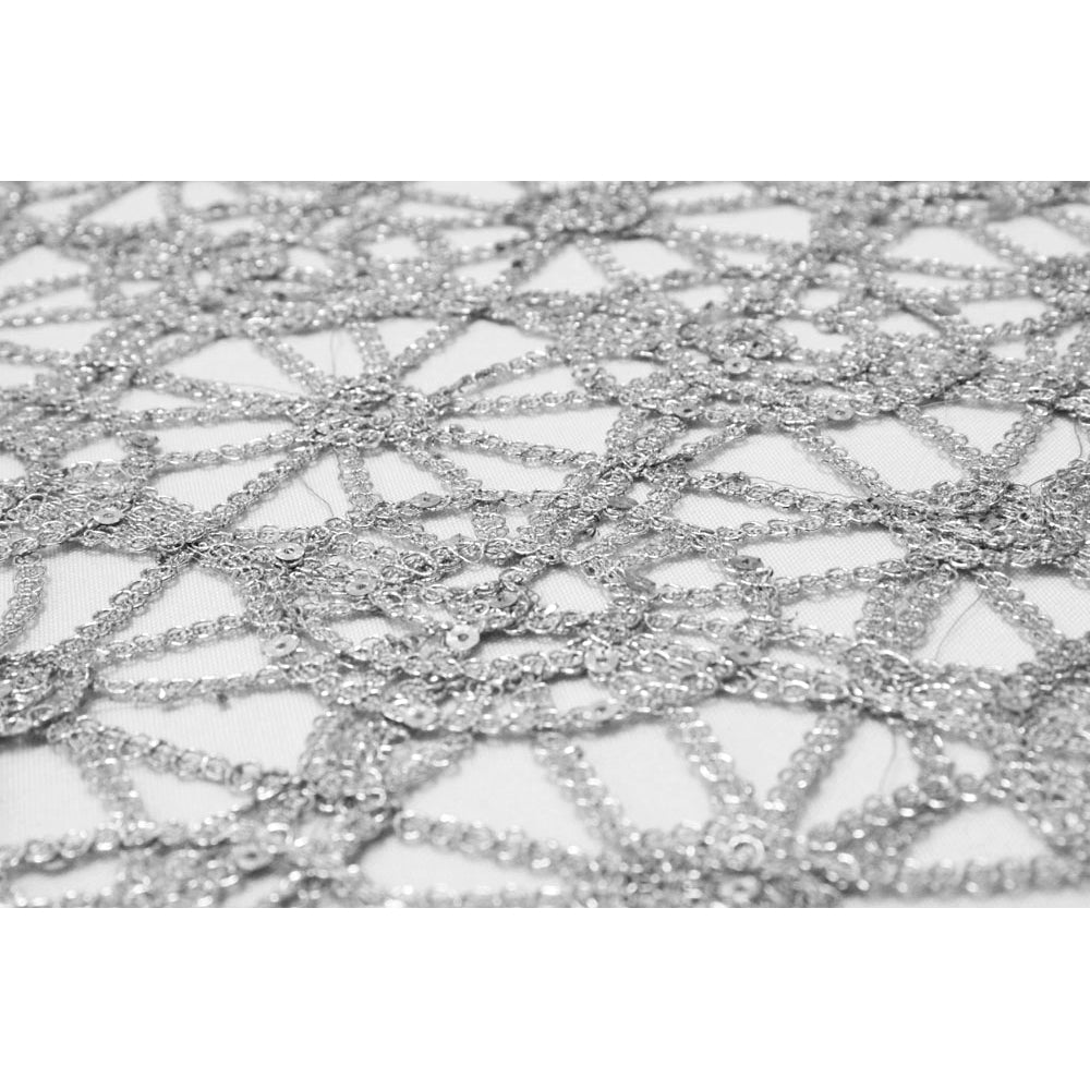 10 yards Chemical Chain Lace Fabric Bolt – Silver | Rental 10 yards Chemical Chain Lace Fabric Bolt – Silver | Rental