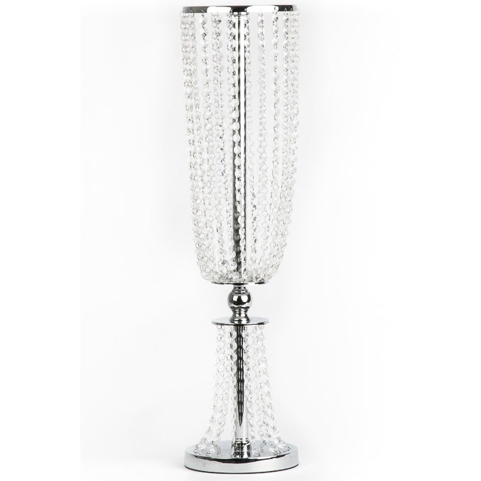 Crystal Column Tabletop Centerpiece - Silver | Rental