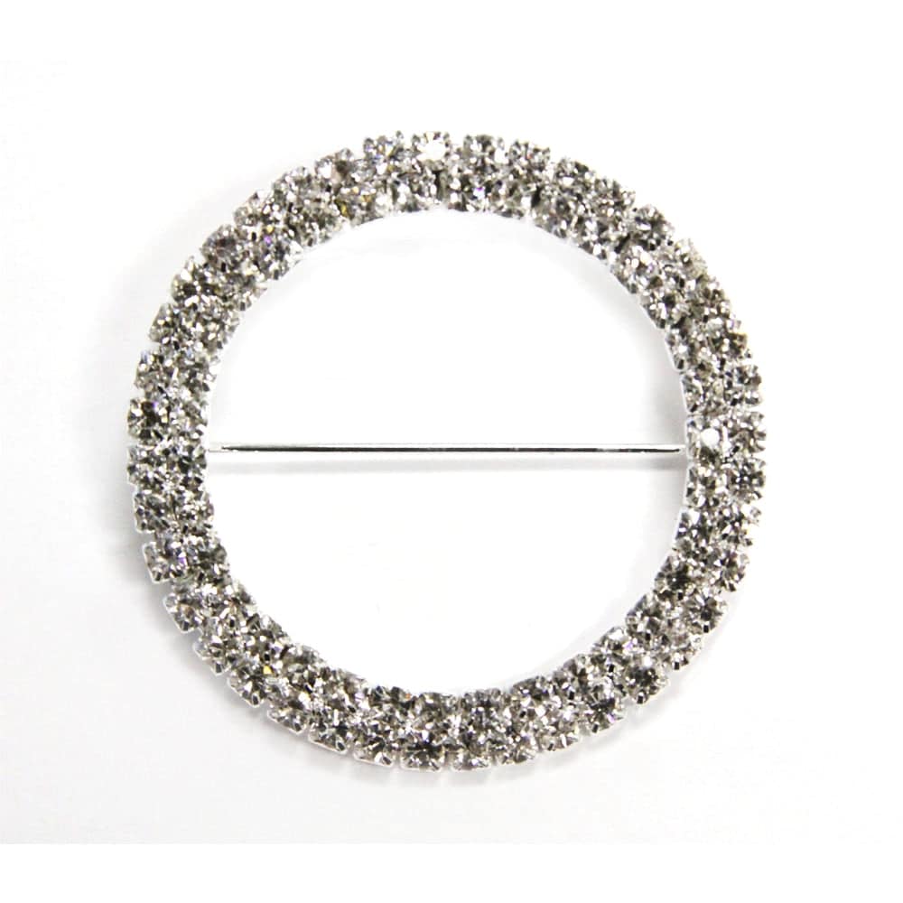 Round Diamond Rhinestone Metal Pin Sash Buckle – Silver | Rental Round Diamond Rhinestone Metal Pin Sash Buckle – Silver | Rental
