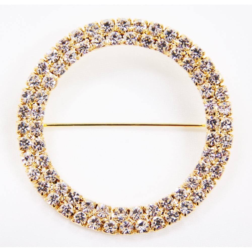 Round Diamond Rhinestone Metal Pin Sash Buckle – Gold | Rental Round Diamond Rhinestone Metal Pin Sash Buckle – Gold | Rental