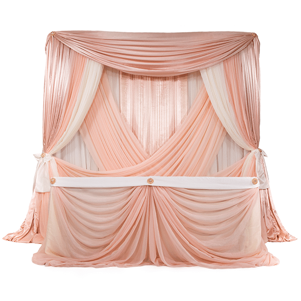 Romantic Theme Pro-Designed Backdrop or 4 Post Canopy Kit – 6-10ft Tall | Rental