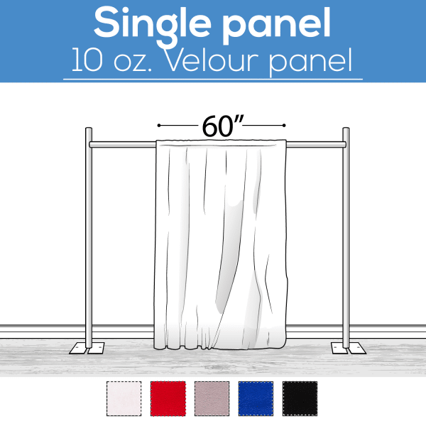 10 oz. Inherently Fire Retardant Polyester Velour – Sewn Drape Panel 60″ Wide w/ 4″ Rod Pockets – 15ft | Rental 10 oz. Inherently Fire Retardant Polyester Velour – Sewn Drape Panel 60″ Wide w/ 4″ Rod Pockets – 15ft | Rental