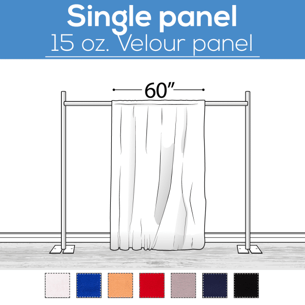15 oz. Inherently Fire Retardant Polyester Velour – Sewn Drape Panel 60″ Wide w/ 4″ Rod Pockets – 18ft | Rental 15 oz. Inherently Fire Retardant Polyester Velour – Sewn Drape Panel 60″ Wide w/ 4″ Rod Pockets – 18ft | Rental