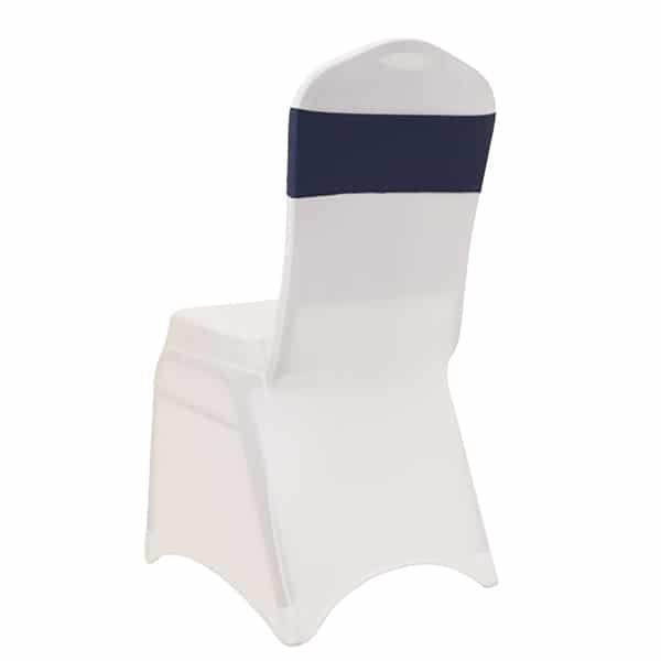 DecoStar™ 5″ Wide Spandex Chair Band – Navy Blue – 10 PACK | Rental