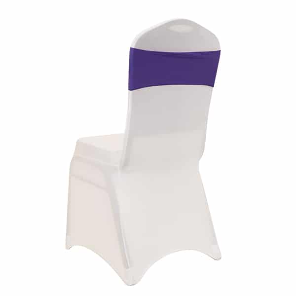 DecoStar™ 5″ Wide Spandex Chair Band – Purple – 10 PACKS | Rental