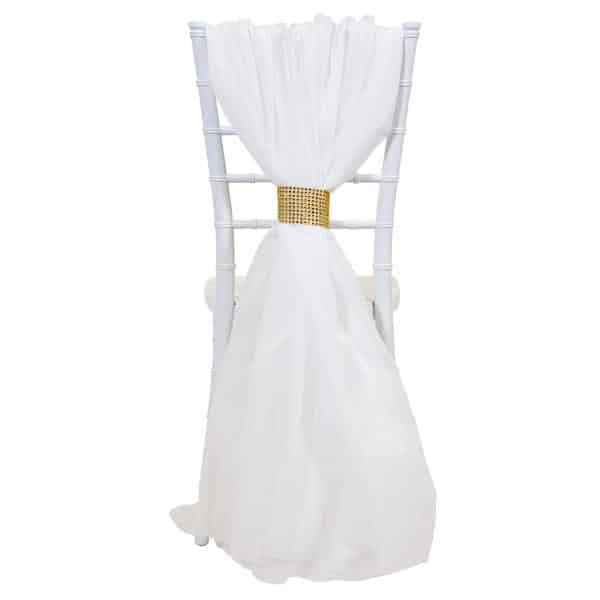 DecoStar™ Single Piece Simple Back Chair Accent – White | Rental