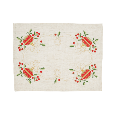 007 Embroidered Ornament Placemat | Rental