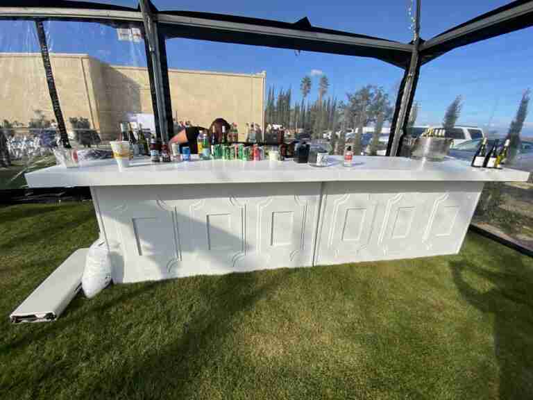 12′ White 2-Piece Colonial Bar Rental | Rental 12′ White 2-Piece Colonial Bar Rental | Rental