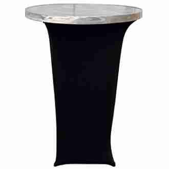 30" Round Aluminum High Boy Swirl Table w/Black Spandex