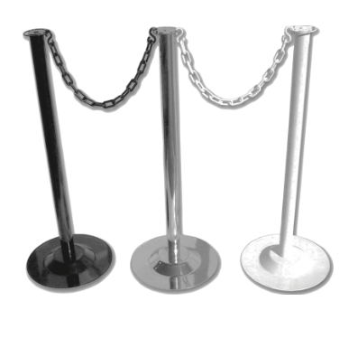 38″ Chrome Finish Metal Stanchion Post with Chrome Flat Top Rope Hook Kit | Rental 38″ Chrome Finish Metal Stanchion Post with Chrome Flat Top Rope Hook Kit | Rental