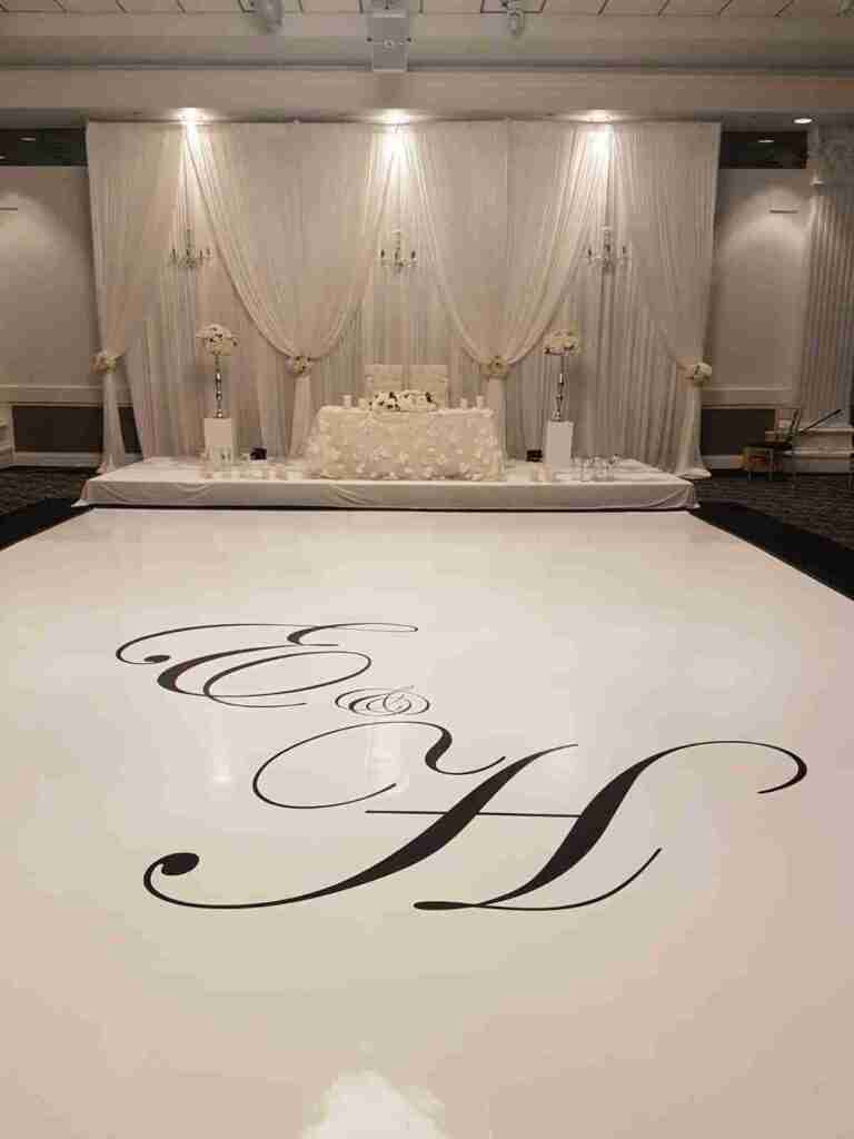 Custom Size | Matte Vinyl Plot Dance Floor Piece – Mono Gram Sticker | Rental Custom Size | Matte Vinyl Plot Dance Floor Piece – Mono Gram Sticker | Rental