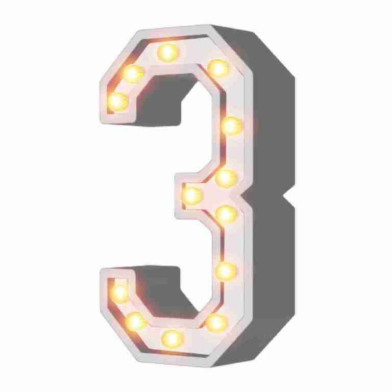 4′ Wood Marquee Number – White – #3 | Rental 4′ Wood Marquee Number – White – #3 | Rental
