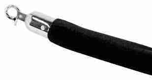 6′ x 2″ Black Velour Stanchion Rope w/Chrome Ends Rental | Rental 6′ x 2″ Black Velour Stanchion Rope w/Chrome Ends Rental | Rental