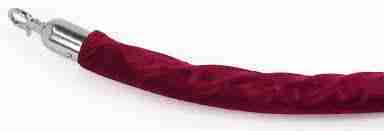 6.5′ Burgundy Velvet Stanchion Rope With Chrome Hooks | Rental 6.5′ Burgundy Velvet Stanchion Rope With Chrome Hooks | Rental