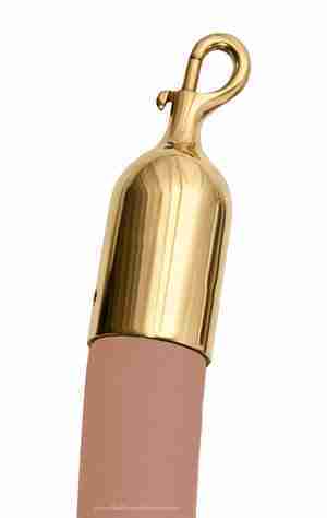 8′ Beige Polyester Velour Stanchion Rope w/Polished Brass Snap Hook End | Rental 8′ Beige Polyester Velour Stanchion Rope w/Polished Brass Snap Hook End | Rental