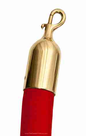 8′ Red Velour Stanchion Rope With Polished Brass Snap Clasp | Rental 8′ Red Velour Stanchion Rope With Polished Brass Snap Clasp | Rental