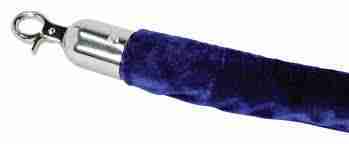 8′ x 2” Blue Velour Stanchion Rope w/Chrome Ends Rental | Rental 8′ x 2” Blue Velour Stanchion Rope w/Chrome Ends Rental | Rental