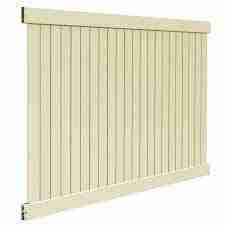 8′ x 6′ Sand Barrette Elite Stratford Flat-Top Privacy Vinyl Fence Panel | Rental 8′ x 6′ Sand Barrette Elite Stratford Flat-Top Privacy Vinyl Fence Panel | Rental