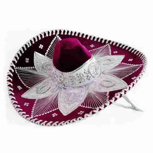 Mariachi Sombrero – Burgundy & Silver | Rental Mariachi Sombrero – Burgundy & Silver | Rental
