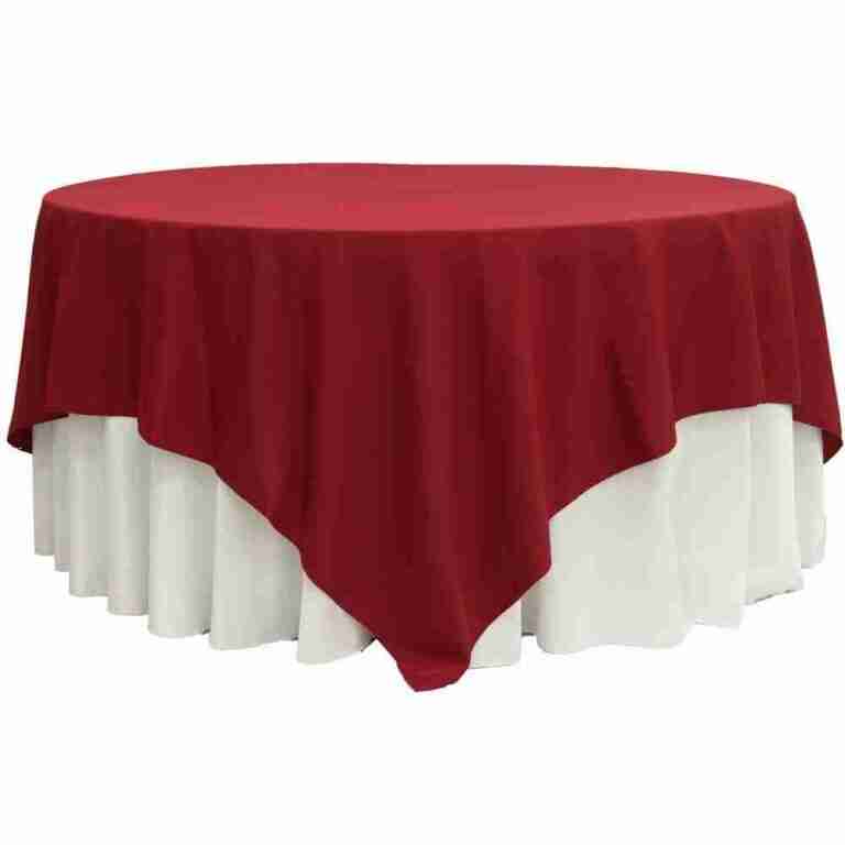 Polyester | 90″ x 90″ Apple Red Polyester Tablecloth Rental | Rental