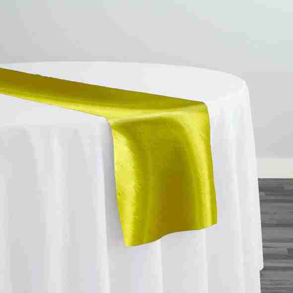 Shantung Satin (Reversible) Table Runner in Yellow | Rental