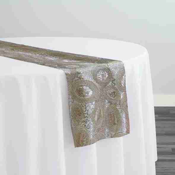 Sienna Design Table Runner in Champagne | Rental Sienna Design Table Runner in Champagne | Rental