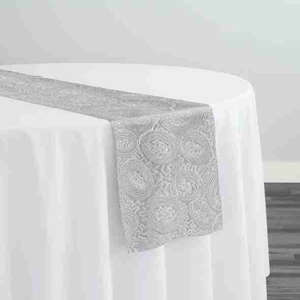 Sienna Design Table Runner in White | Rental Sienna Design Table Runner in White | Rental