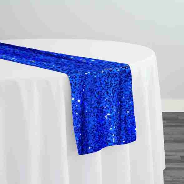 Taffeta Sequins Table Runner in Royal | Rental