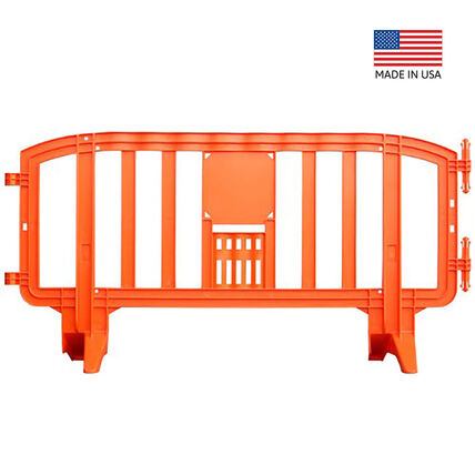 6.5 Ft. Orange Movit Interlocking Plastic Crowd Barricade Rental | Rental 6.5 Ft. Orange Movit Interlocking Plastic Crowd Barricade Rental | Rental