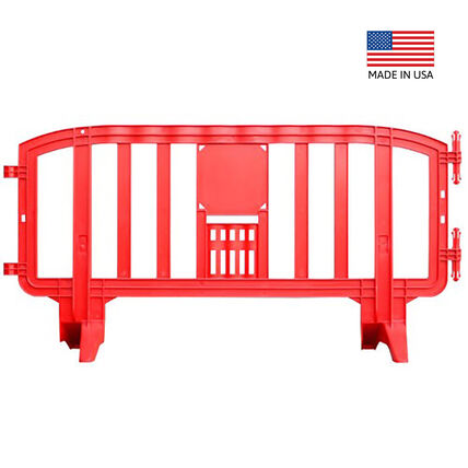 6.5 Ft. Red Movit Interlocking Plastic Crowd Barricade Rental | Rental 6.5 Ft. Red Movit Interlocking Plastic Crowd Barricade Rental | Rental