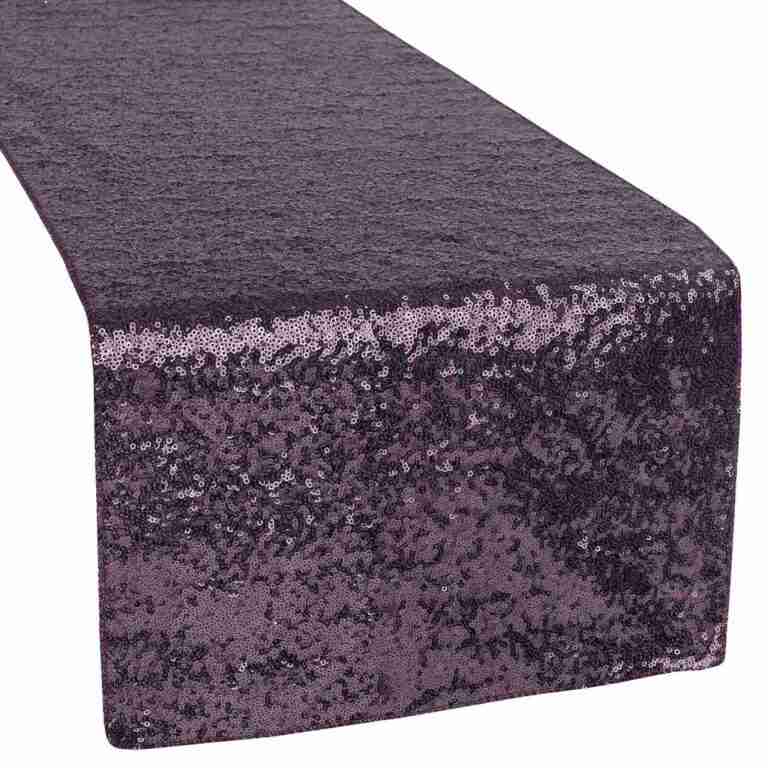 Glitz Sequin Table Runner – Eggplant/Plum | Rental