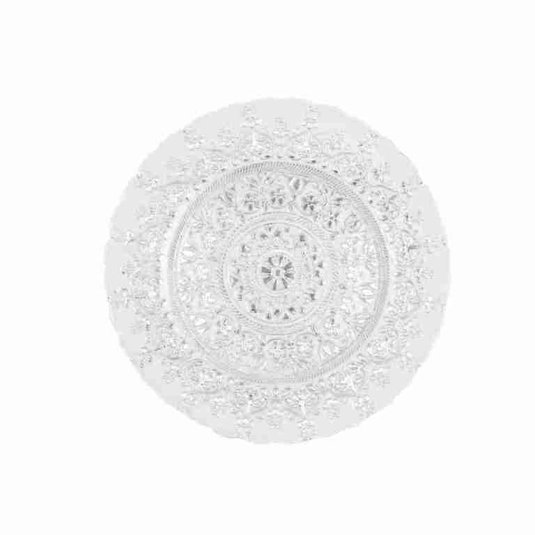 Monaco Glass – Charger Plate – White/Silver | Rental Monaco Glass – Charger Plate – White/Silver | Rental