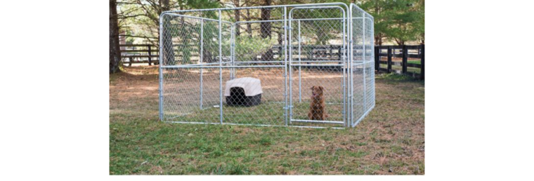 10′ x 10′ Silver Chain Link Dog Kennel w/Access Door | Rental 10′ x 10′ Silver Chain Link Dog Kennel w/Access Door | Rental