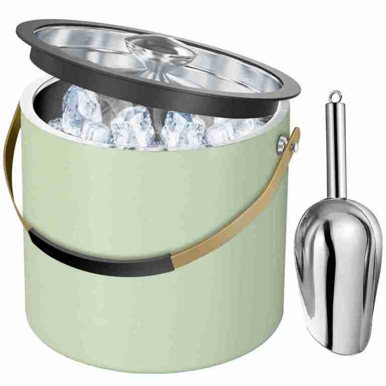 3.2L/3.4QT Stainless Steel Ice Bucket with Lid and Scoop, Double Wall Insulated Ice Bucket for Cocktail Bar and Parties (Mint Green) | Rental