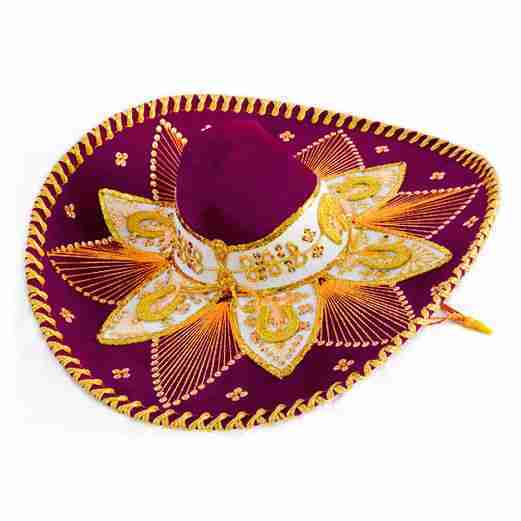 Mariachi Sombrero – Burgundy & Gold | Rental Mariachi Sombrero – Burgundy & Gold | Rental