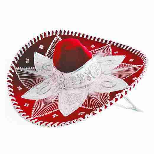 Mariachi Sombrero – Red & Silver | Rental Mariachi Sombrero – Red & Silver | Rental