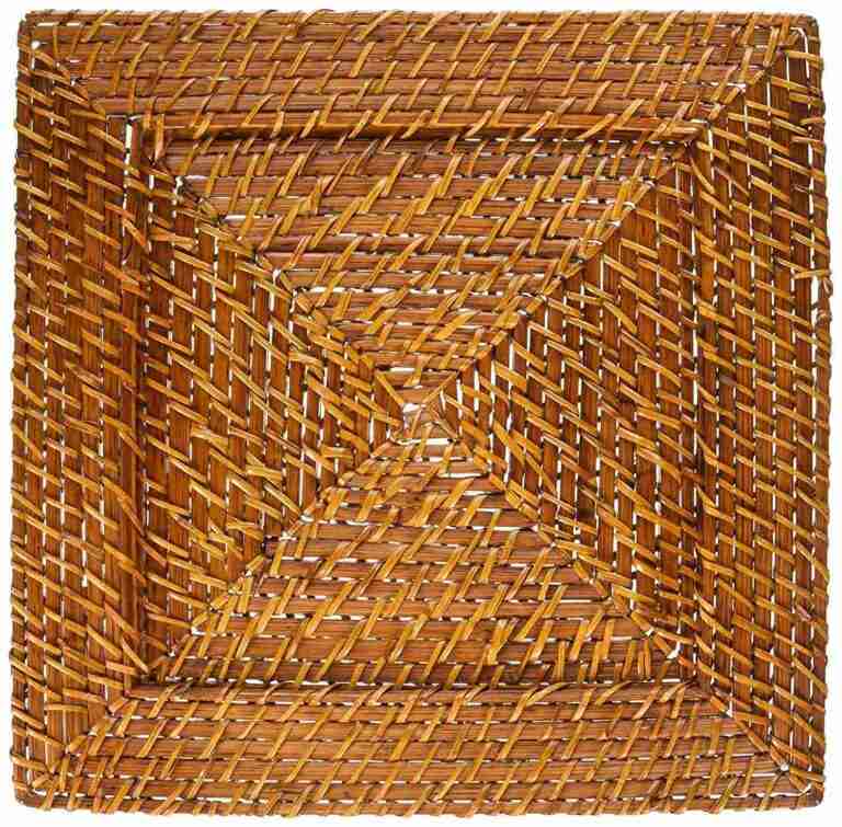 Rattan – Light Brown Square Charger Plate | Rental Rattan – Light Brown Square Charger Plate | Rental