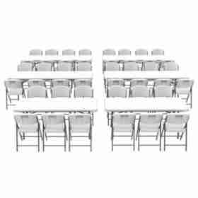 Package – (4) 8′ Folding Tables, (2) 6′ Folding Tables and (44) | Rental