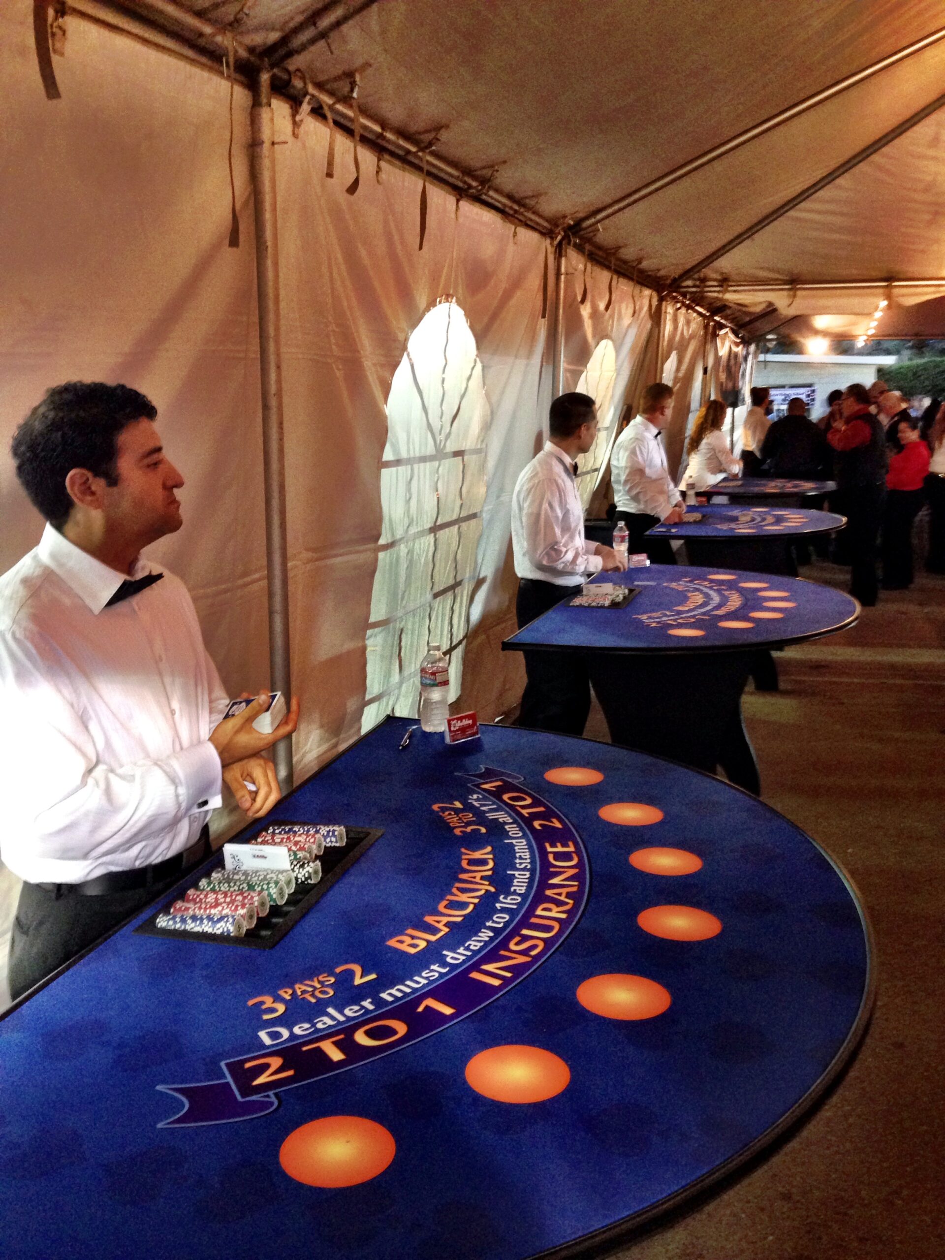 Part - Blackjack - 6' Casino Game Top Only - Dark Blue | Rental