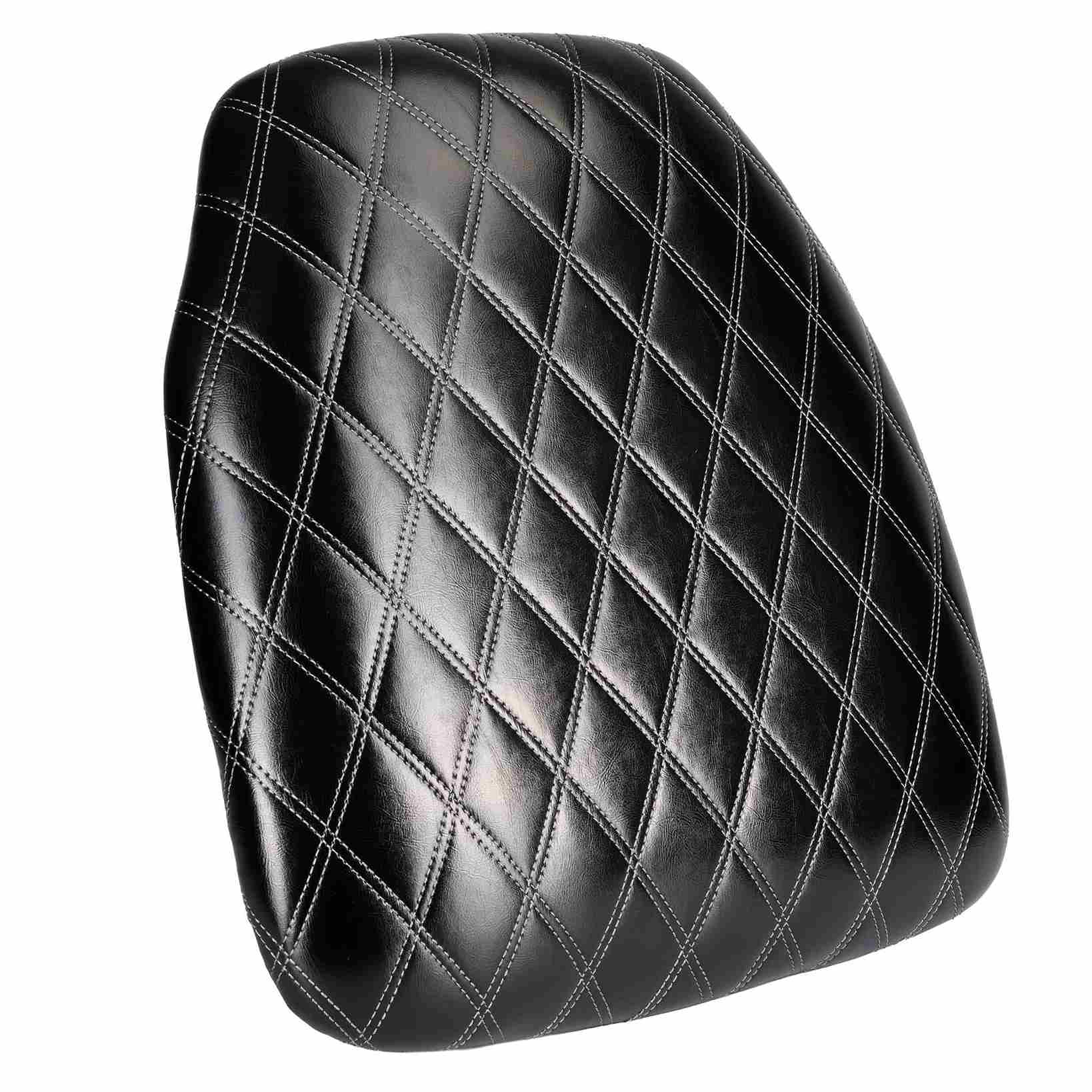 black vinyl panel back chiavari cushion with bentley stitching and slipnot