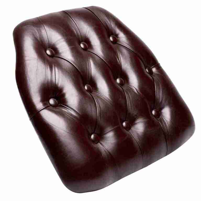 Brown 1.75″ Thick Vinyl Tufted Panel Chiavari Chair Cushion | Rental
