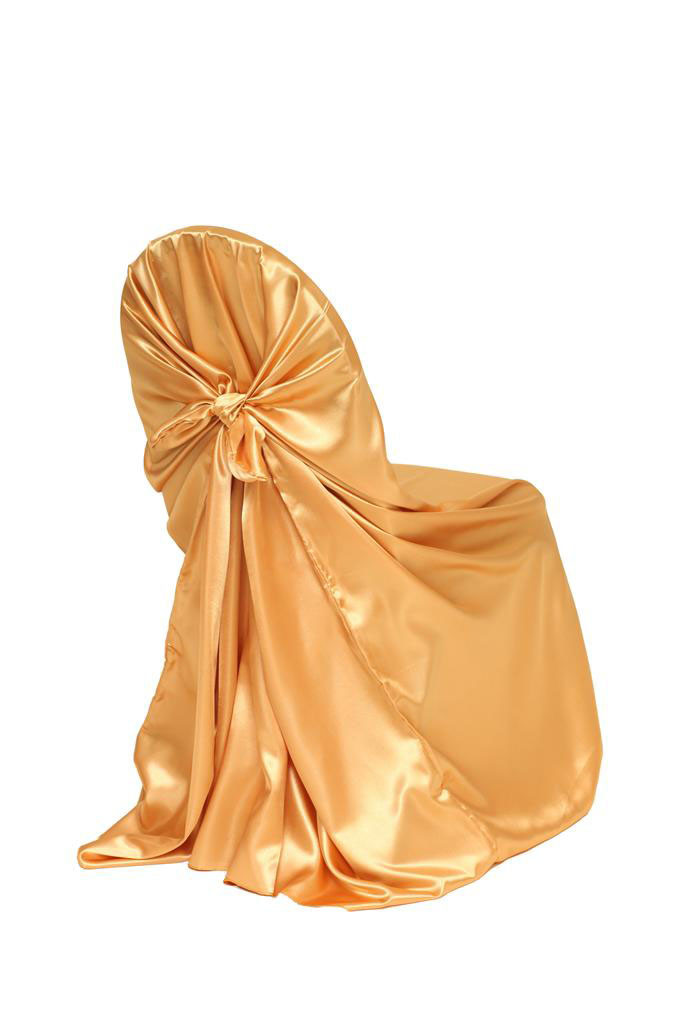 Satin Self-Tie Universal Chair Cover Gold | Rental Satin Self-Tie Universal Chair Cover Gold | Rental