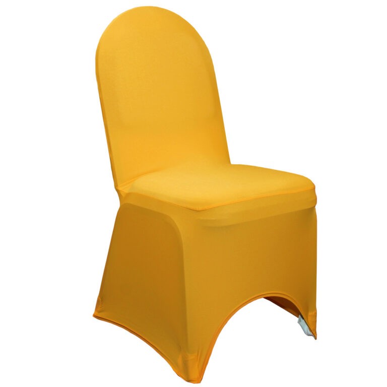 Stretch Spandex Banquet Chair Cover Gold | Rental Stretch Spandex Banquet Chair Cover Gold | Rental