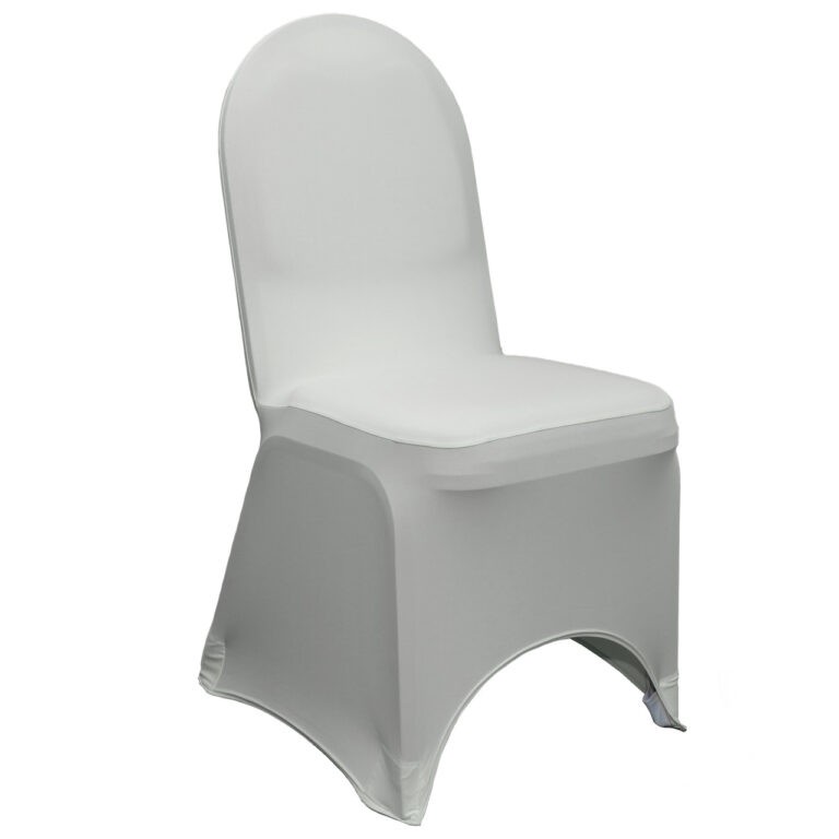 Stretch Spandex Banquet Chair Cover Silver | Rental Stretch Spandex Banquet Chair Cover Silver | Rental