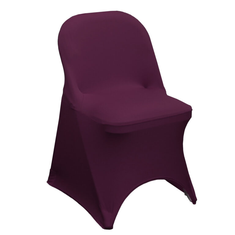 Stretch Spandex Folding Chair Cover Eggplant | Rental Stretch Spandex Folding Chair Cover Eggplant | Rental
