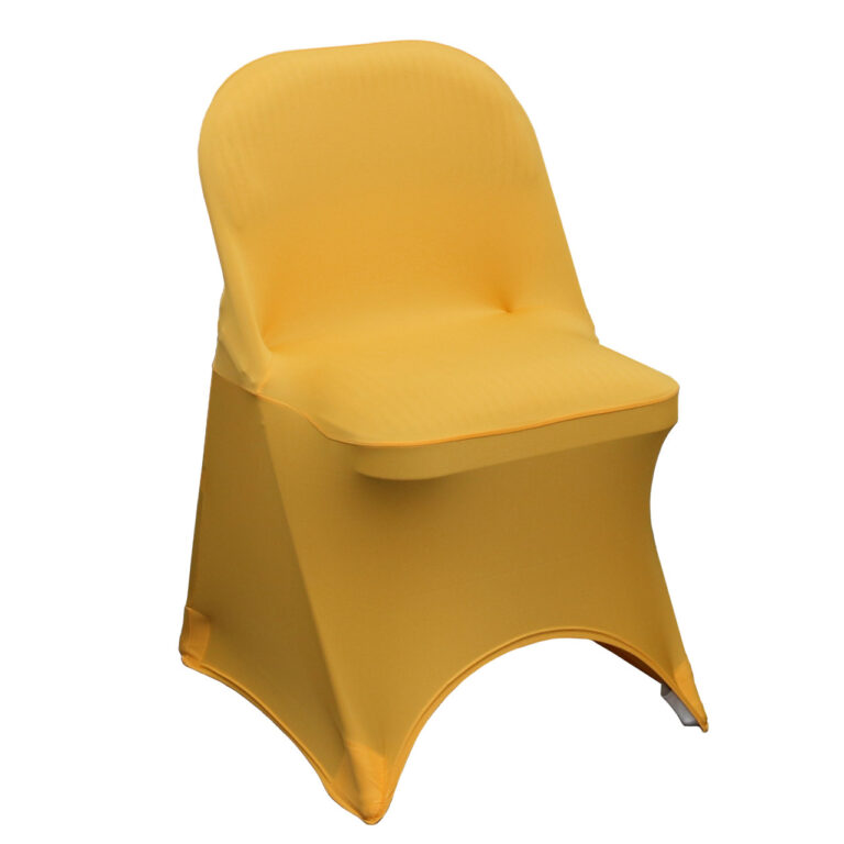 Stretch Spandex Folding Chair Cover Gold | Rental Stretch Spandex Folding Chair Cover Gold | Rental
